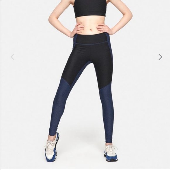 Outdoor Voices Pants - Outdoor Voices Two-Tone Leggings Black Blue Small